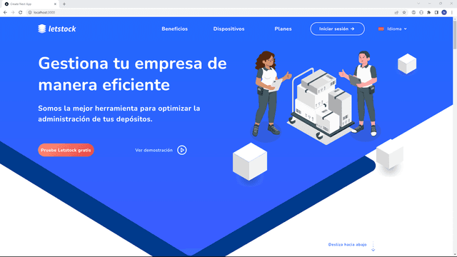 Landing page Letstock